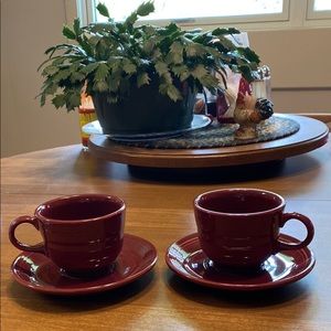 Fiesta Cinnabar Coffee Cup w/Saucer X 2